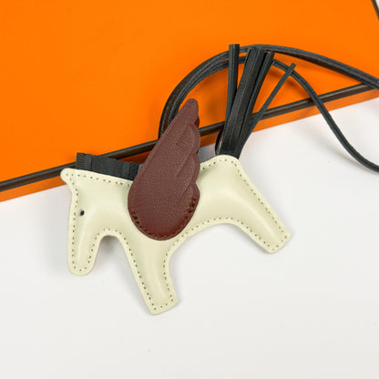 Leather Pegasus Pony Bag Charm, Lamb Skin Handmade pony pendant, car keychain