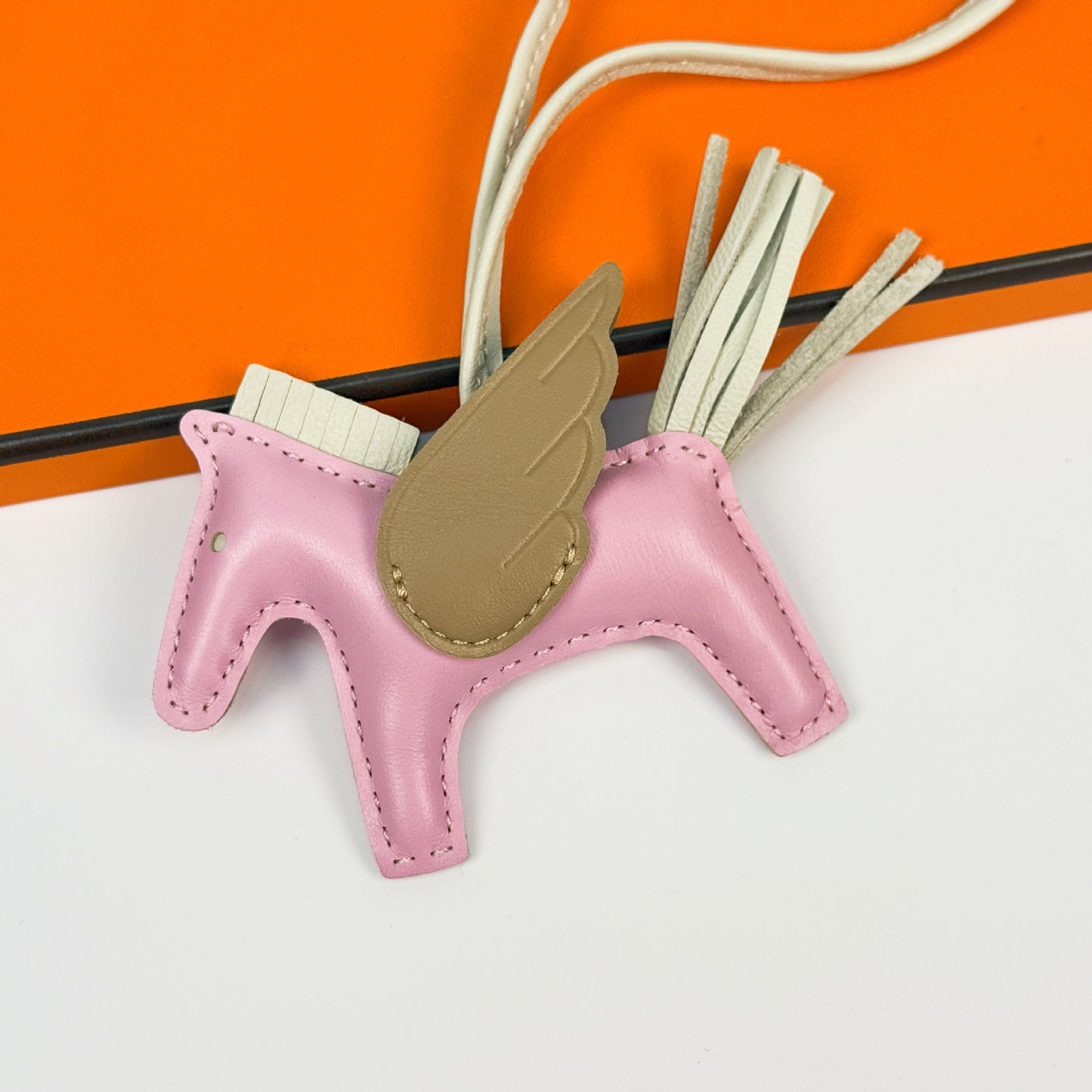 Leather Pegasus Pony Bag Charm, Lamb Skin Handmade pony pendant, car keychain