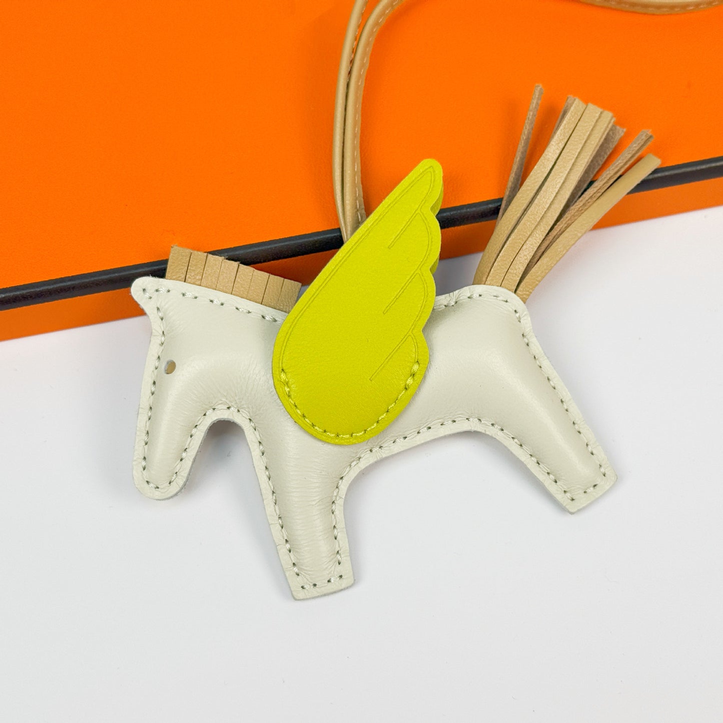 Leather Pegasus Pony Bag Charm, Lamb Skin Handmade pony pendant, car keychain