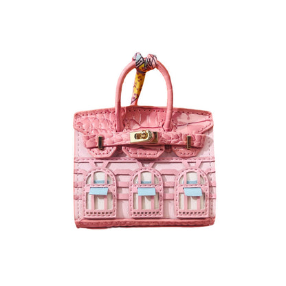 Velvet House-Shaped Mini Bag Charm | Cute Keychain Pouch for AirPods, Car Keys & Small Accessories – Trendy Small Purse Ornament