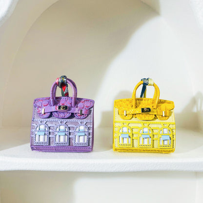 Velvet House-Shaped Mini Bag Charm | Cute Keychain Pouch for AirPods, Car Keys & Small Accessories – Trendy Small Purse Ornament