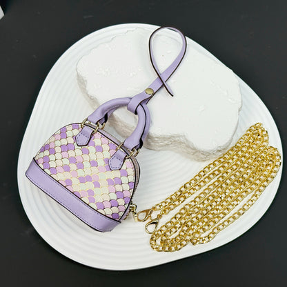 Mini new bowling shell bag pendant versatile fashion oblique span red envelope earphone bag car key bag