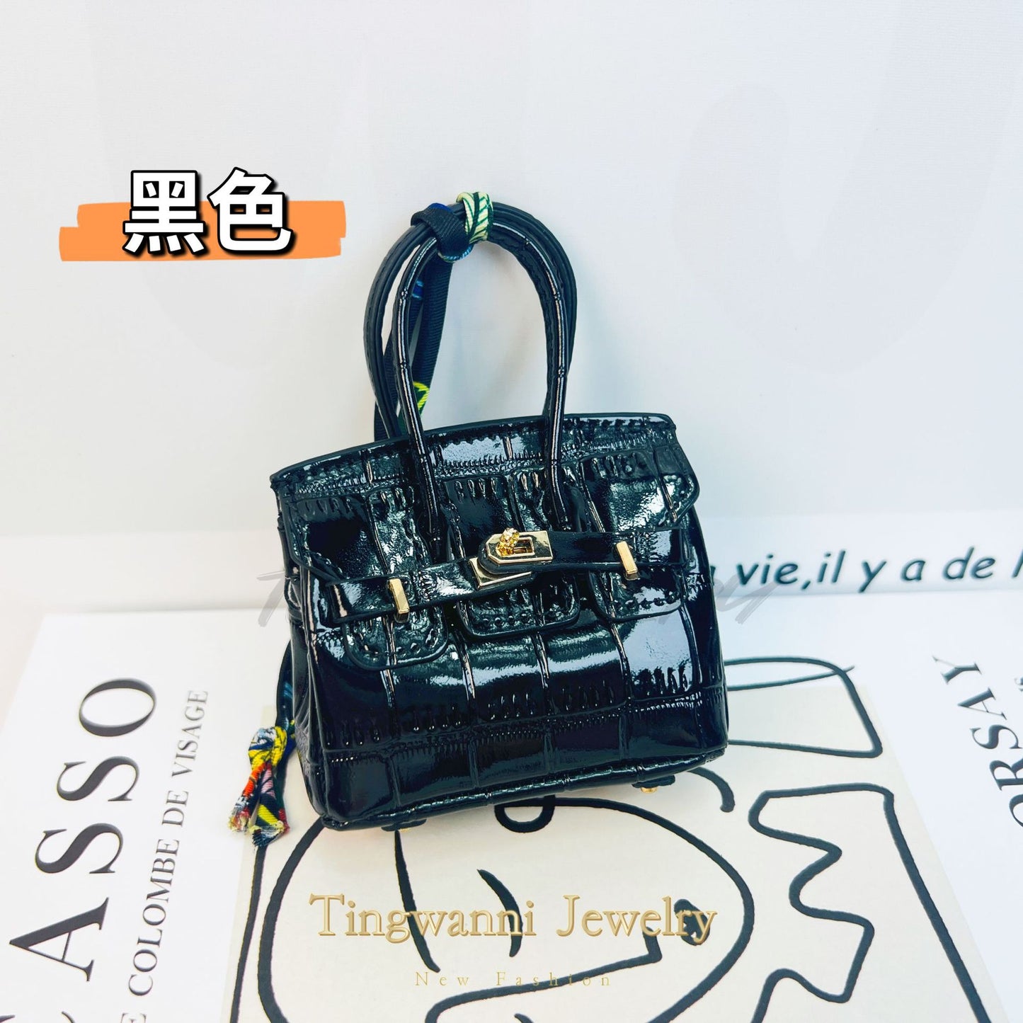 Mini Birkin_Crocodilian Skin Pattern, Shining Metal Colors, Retourne