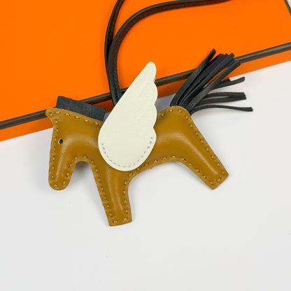 Leather Pegasus Pony Bag Charm, Lamb Skin Handmade pony pendant, car keychain