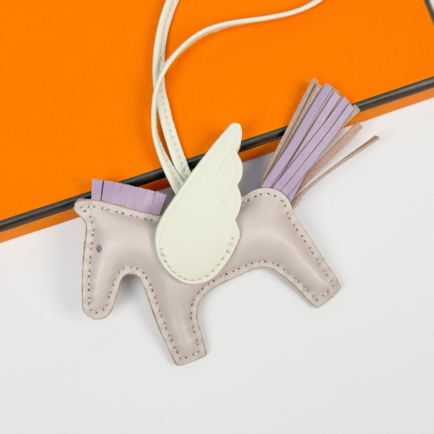 Leather Pegasus Pony Bag Charm, Lamb Skin Handmade pony pendant, car keychain