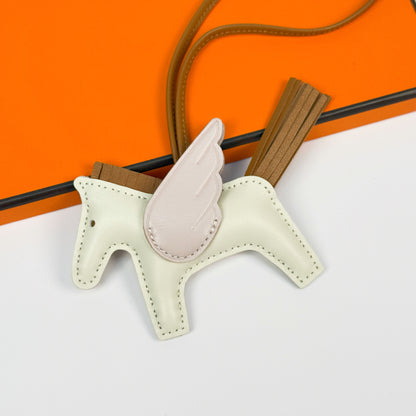 Leather Pegasus Pony Bag Charm, Lamb Skin Handmade pony pendant, car keychain