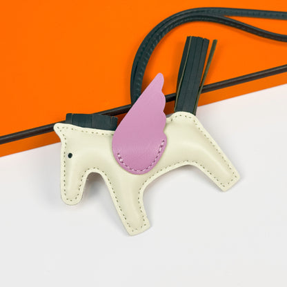 Leather Pegasus Pony Bag Charm, Lamb Skin Handmade pony pendant, car keychain