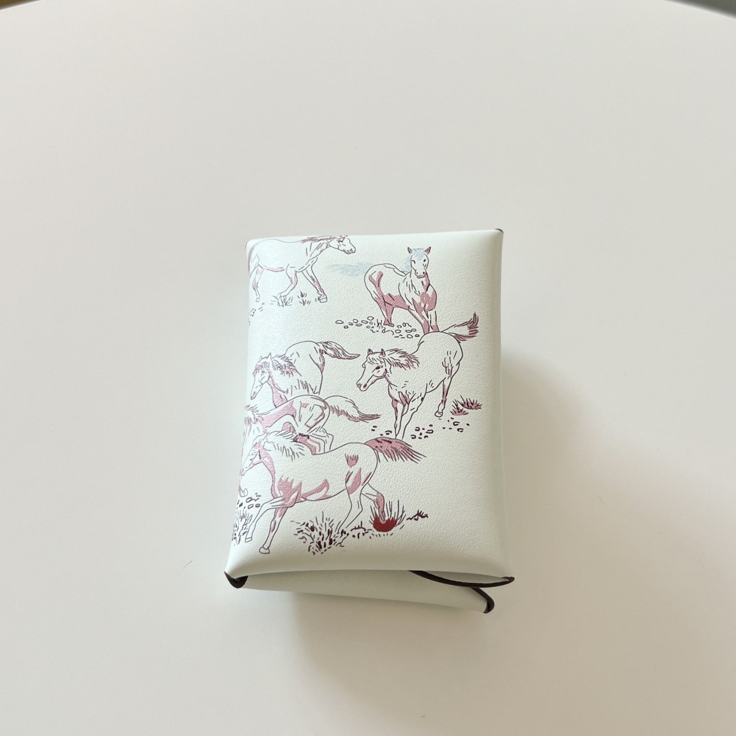 Genuine Leather Painted Card Bag, women's swift leather half-fold card clip, 3D color printing change bag, coin bag, high-end card bag.