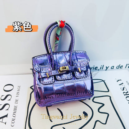 Mini Birkin_Crocodilian Skin Pattern, Shining Metal Colors, Retourne