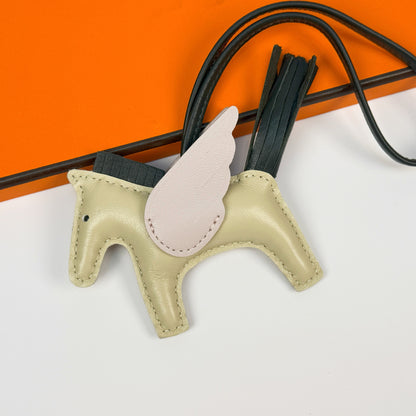 Leather Pegasus Pony Bag Charm, Lamb Skin Handmade pony pendant, car keychain