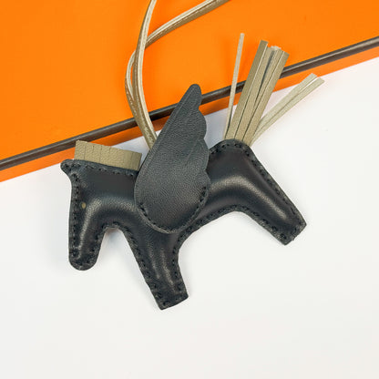 Leather Pegasus Pony Bag Charm, Lamb Skin Handmade pony pendant, car keychain