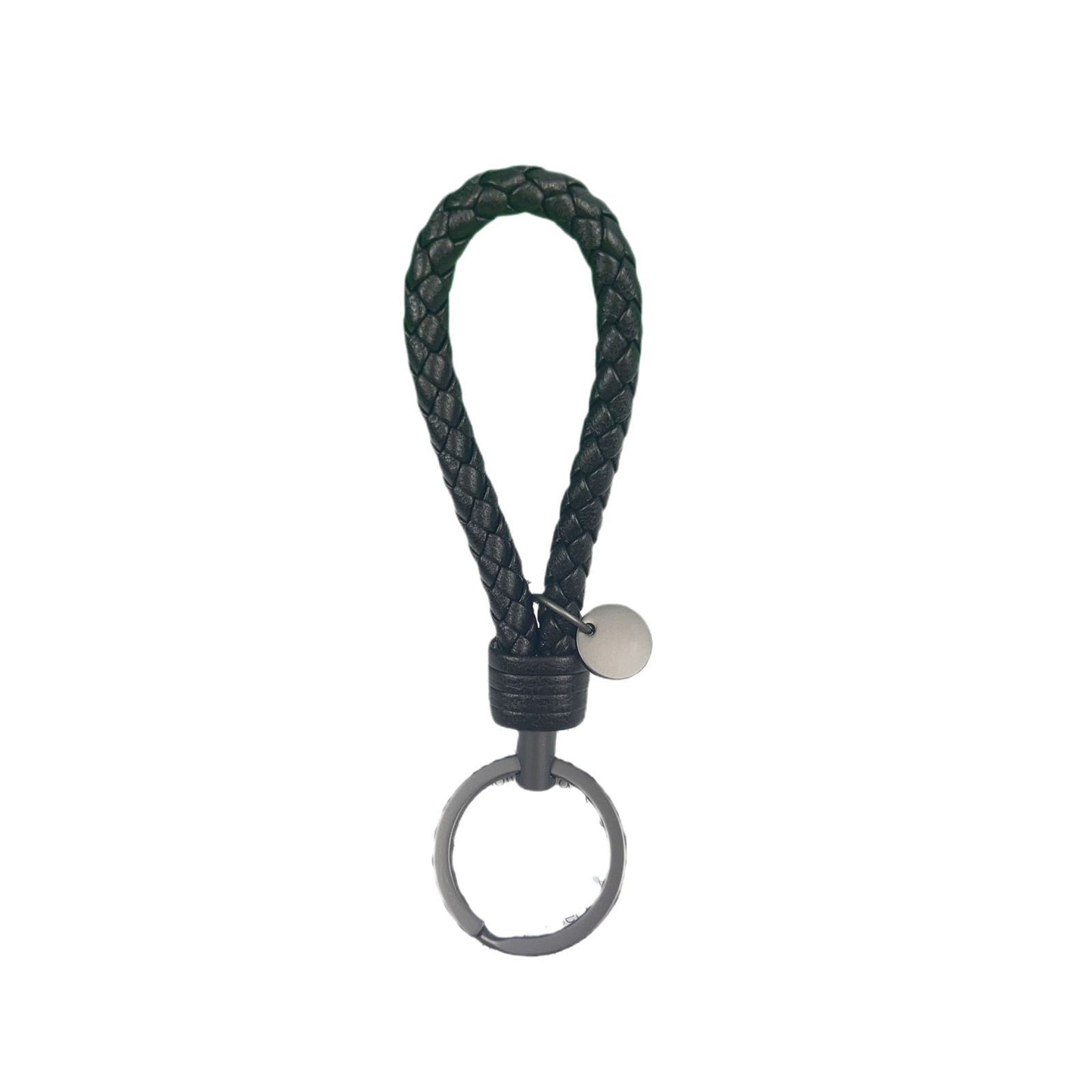 Lambskin woven keychain for women, men's car key ring, genuine leather, high-end personalized gift