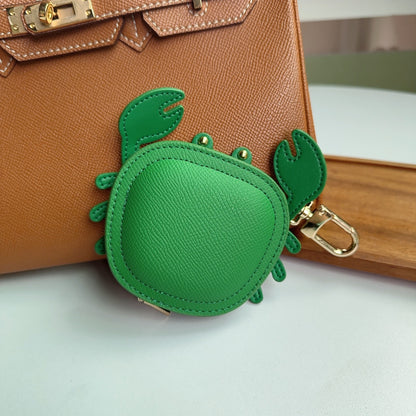 Cute Little Crab Bag Charm | Wireless Bluetooth Headphones Case Holder – Keychain Coin Purse for Lip Balm, Keys & Coins – Car Ornament & Small Pouch Gift for Her