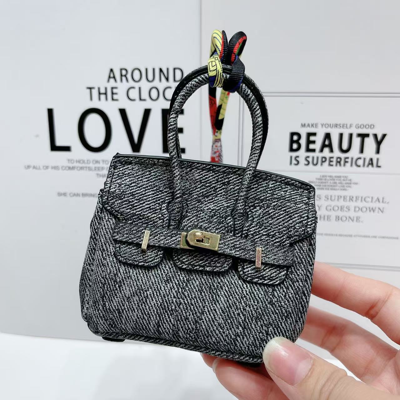 Mini Birkin_Denim Jeans Leather, Retourne