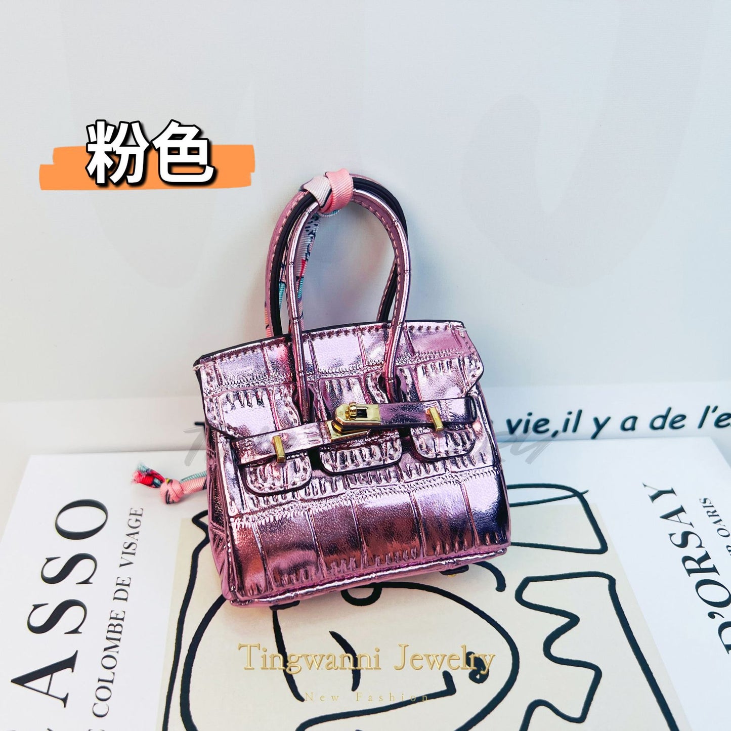 Mini Birkin_Crocodilian Skin Pattern, Shining Metal Colors, Retourne