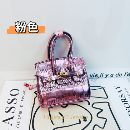 Mini Birkin_Crocodilian Skin Pattern, Shining Metal Colors, Retourne