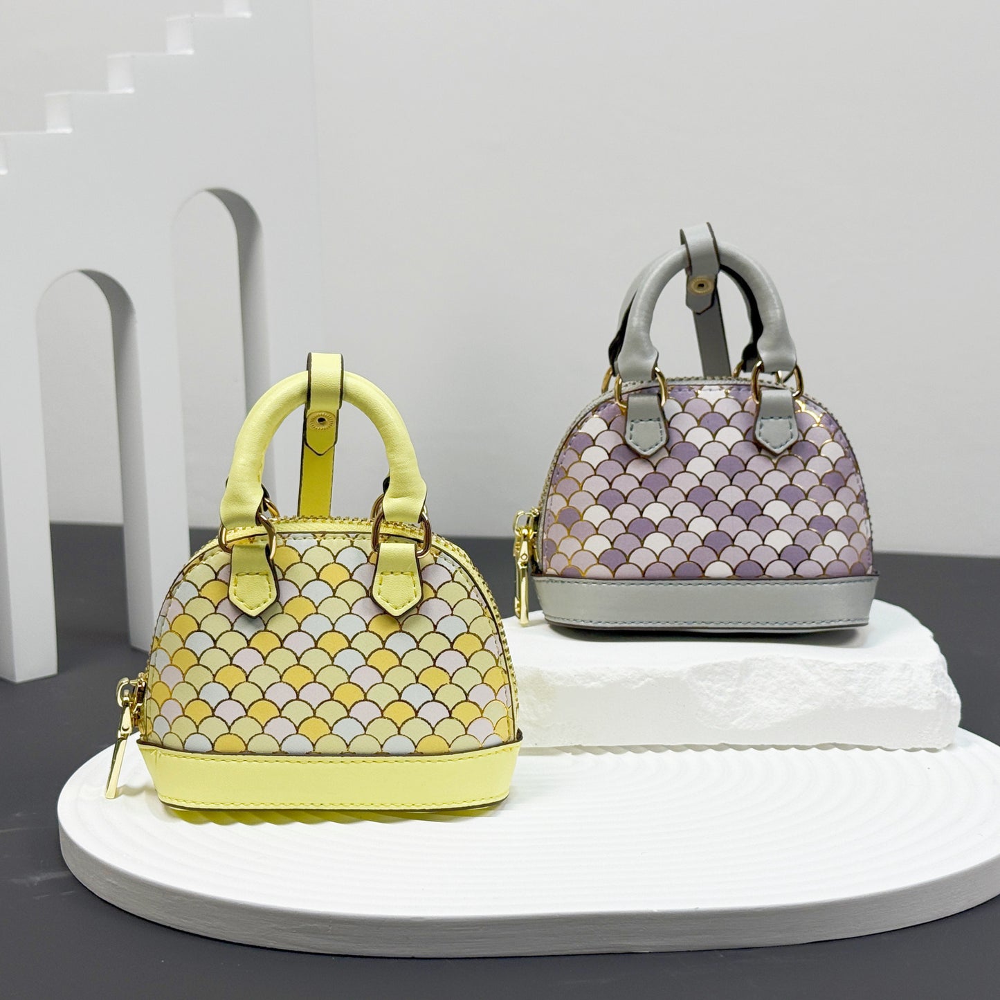 Mini new bowling shell bag pendant versatile fashion oblique span red envelope earphone bag car key bag