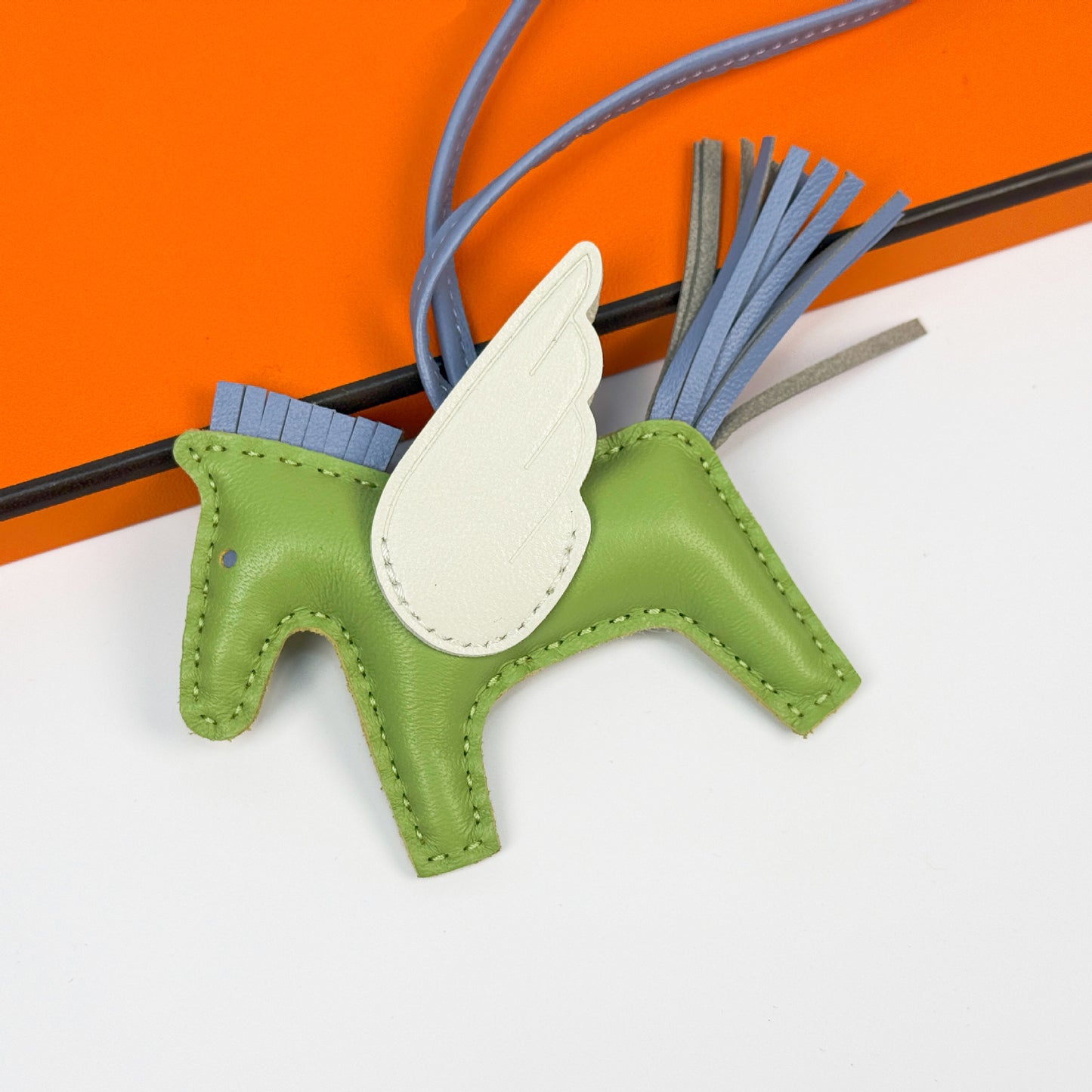 Leather Pegasus Pony Bag Charm, Lamb Skin Handmade pony pendant, car keychain