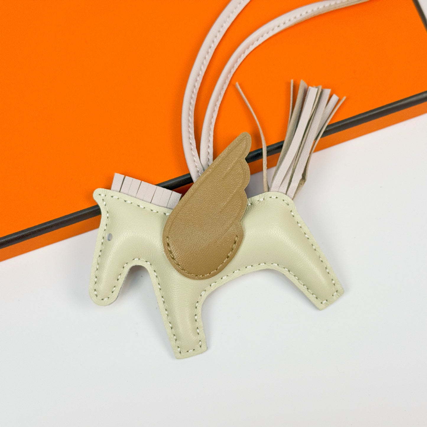 Leather Pegasus Pony Bag Charm, Lamb Skin Handmade pony pendant, car keychain
