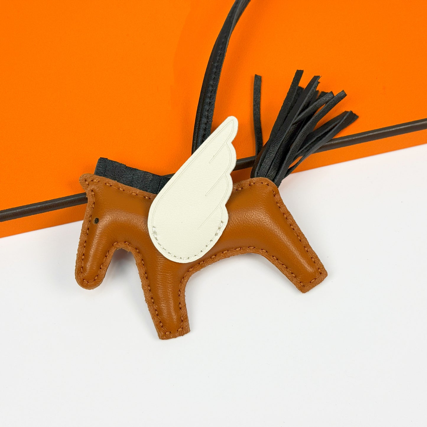 Leather Pegasus Pony Bag Charm, Lamb Skin Handmade pony pendant, car keychain