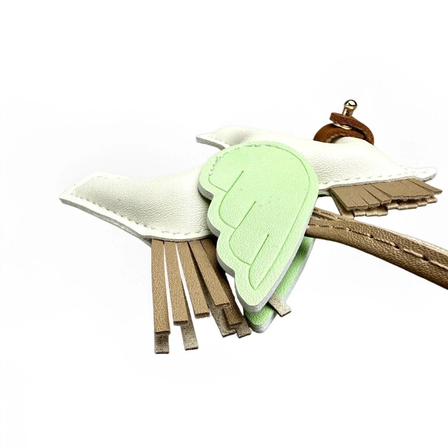 Elegant Winged Pony Keychain with Detachable Mouth Strap | Hand-Stitched Premium PU Leather Bag Charm with Plush Filling, Gift