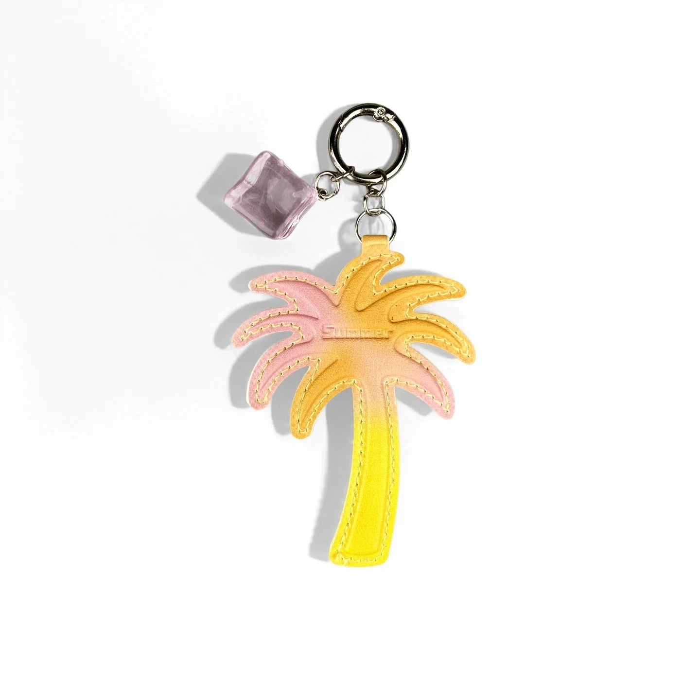 4 Pcs Summer Beach Style PU Leather/Eva Keychain/Bag Charm-Coconut Tree/Durian/Cubes/Crocs Shoes/Cocktail-Bag Accessories/Gift