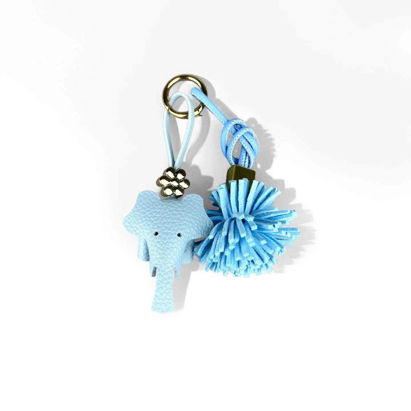 Blue Theme Floral Pu Leather Keychain/Bag Charm-Blue Flower Purse Charm Car Hanging Decor-Unique Calming Aesthetic Gift For Bag