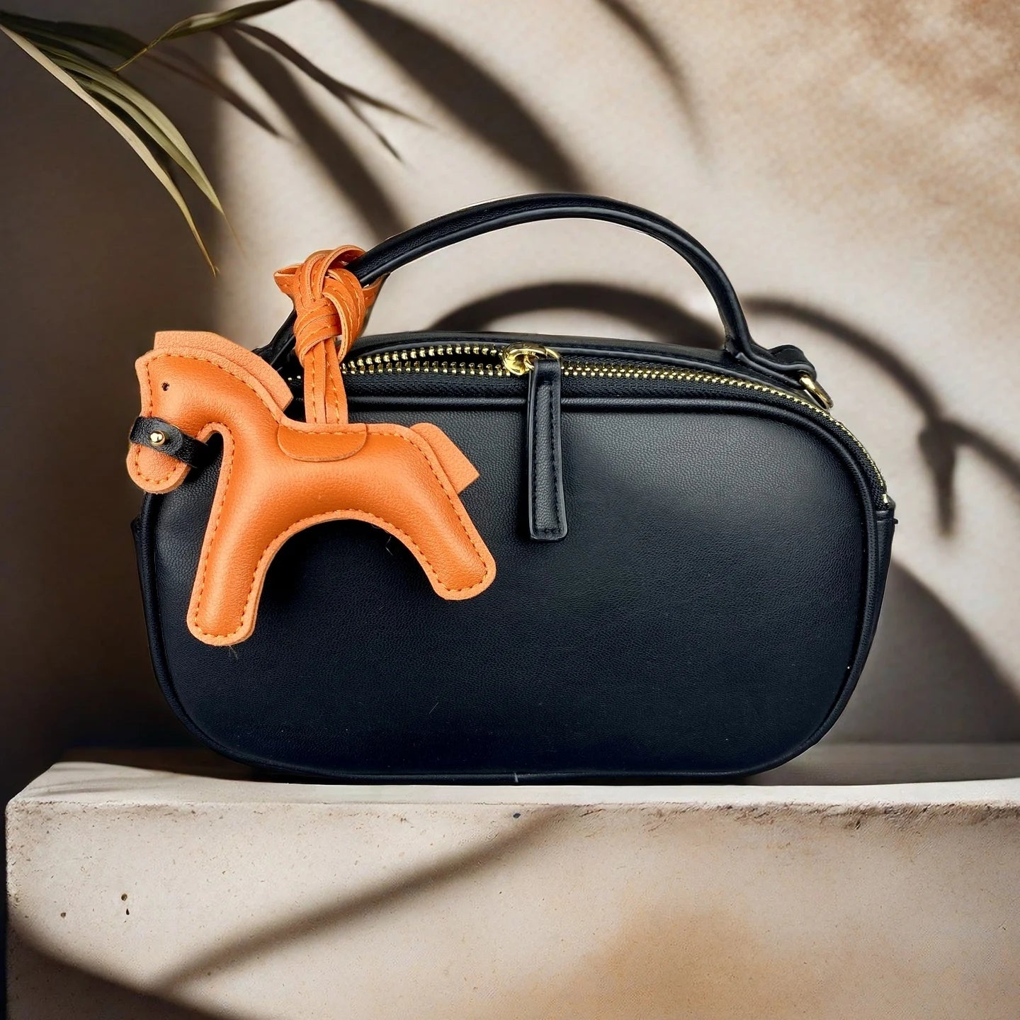 Handmade PU Leather Pony Bag Charm Keychain-Adorable Horse with Detachable Muzzle, Cute Decoration for Backpack, Unique Gift
