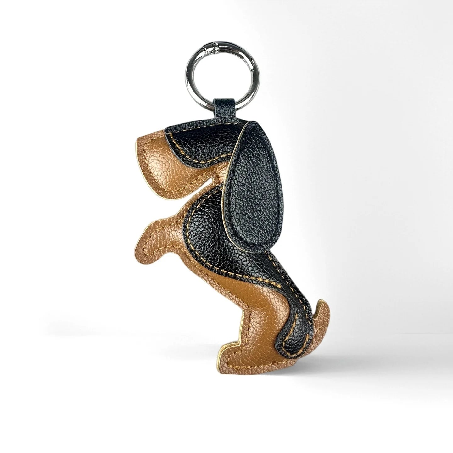 Cute Puppy PU Leather Keychain Bag Charm Set-Dog Pendant/Handwoven Leather Bone Accessory, Trendy Purse Hanger Ornament for Bag