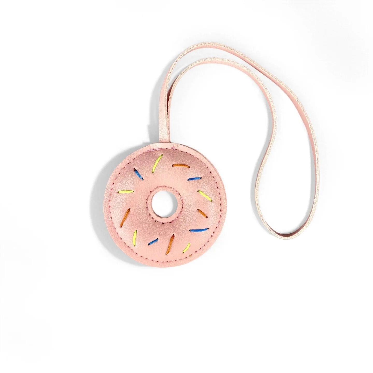Pink Sweet Dessert Bag Charms-PU Leather Crossiant Donut Ice Cream Bag Car Keychain Home Decor, Sweet Gift for Girls-Y2K