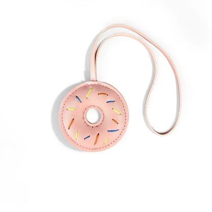 Pink Sweet Dessert Bag Charms-PU Leather Crossiant Donut Ice Cream Bag Car Keychain Home Decor, Sweet Gift for Girls-Y2K