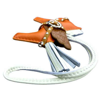 Soft Genuine Sheepskin Pegasus Pony Charm with Crocodile-Embossed Wings And Detachable Rivet Rope Accents Premium Gift Accessory