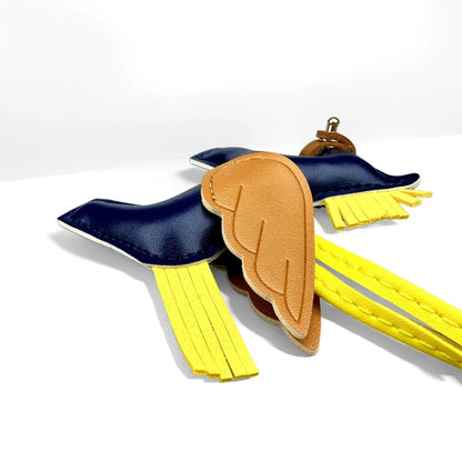 Elegant Winged Pony Keychain with Detachable Mouth Strap | Hand-Stitched Premium PU Leather Bag Charm with Plush Filling, Gift