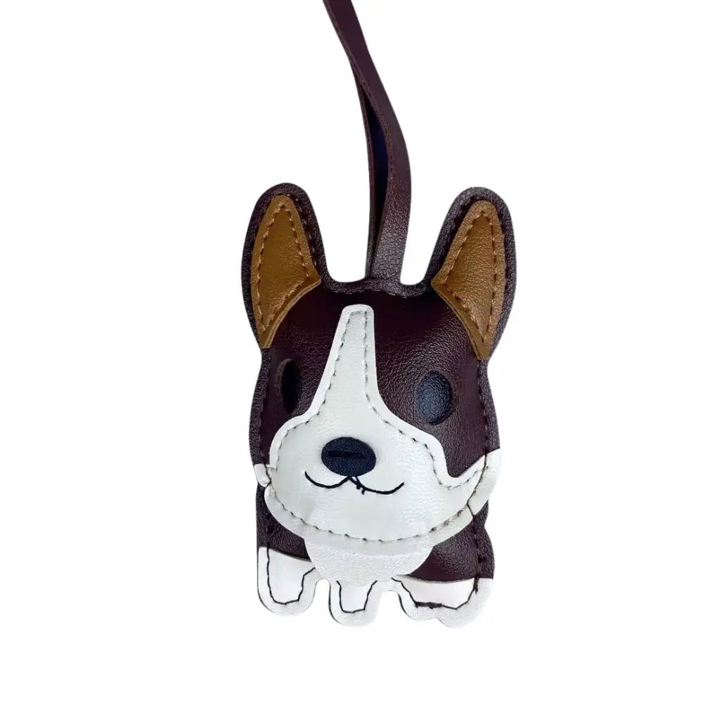 Super Cute Corgi PU Leather Pendant,Exquisite Handmade Corgi PU Leather Keychain,Pet Dog Bag Accessory,Gift Choice for Dog Lover