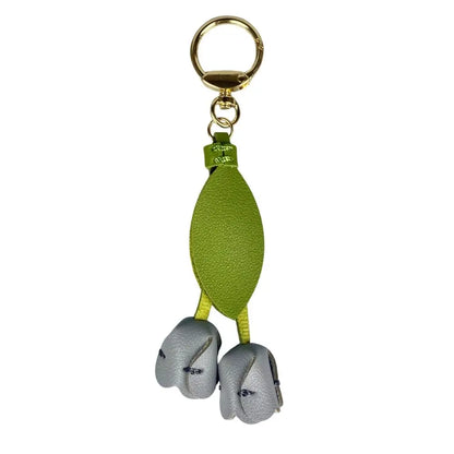 8-Color Soft PU Leather Tulip Bag Charm– Elegant Hanging Floral Accessory with Metal Ring, Realistic Bloom Design for Backpack