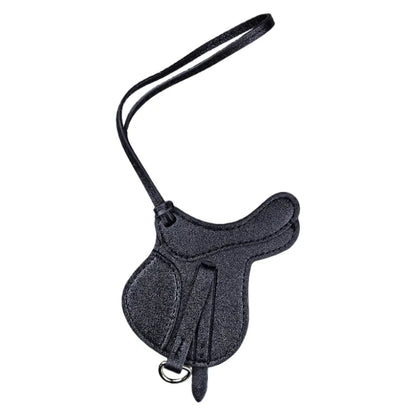 Luxury Equestrian Saddle & Pony Bag Charm Keychain – Artisan Hand-Stitched Faux Leather, , Reinforced Pony Design, Premium Gift