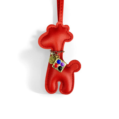 Stylish PU Leather Giraffe & Cat with Eyeshadow Palette Pendant NecklaceKeychain/ Bag Charm-Fashionable & Fun Accessory for Bags