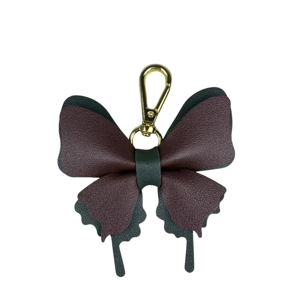 Elegant Leather Butterfly Charm for Bag, PU, Detachable Keyring Accessory, Color-matching, Creative Fashion, 3D