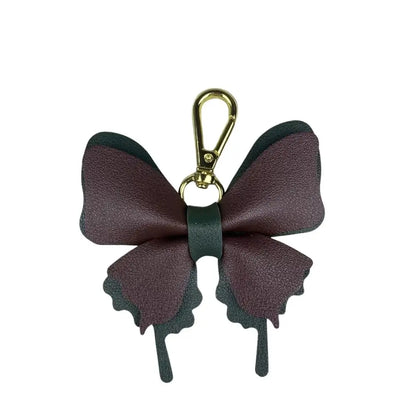 Elegant Leather Butterfly Charm for Bag, PU, Detachable Keyring Accessory, Color-matching, Creative Fashion, 3D