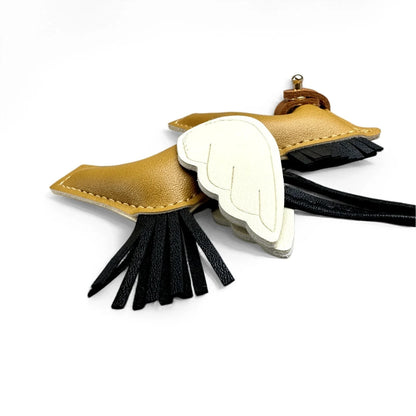 Elegant Winged Pony Keychain with Detachable Mouth Strap | Hand-Stitched Premium PU Leather Bag Charm with Plush Filling, Gift