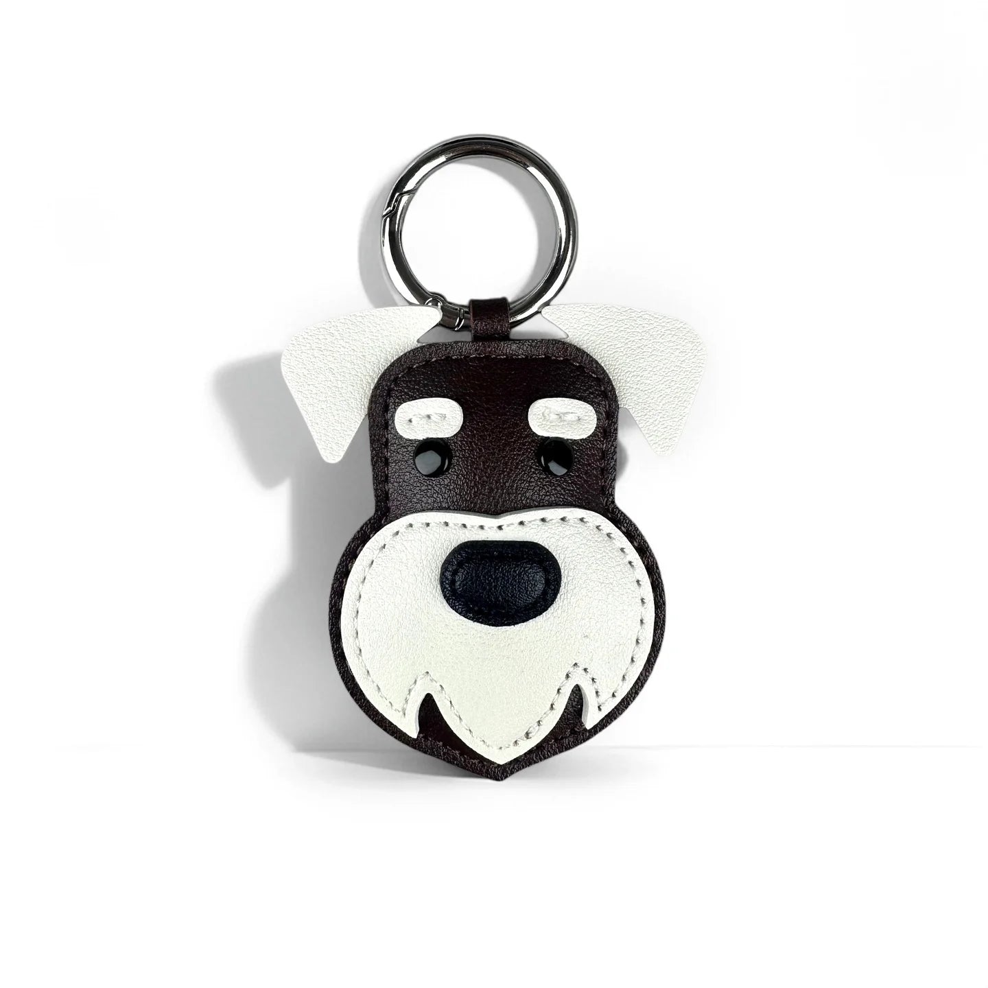 Chocolate Brown PU Leather Dog Bag Charms-Schnauzer French Bulldog Doberman Corgi Pendant for Bags, Perfect Gift for Dog Owners