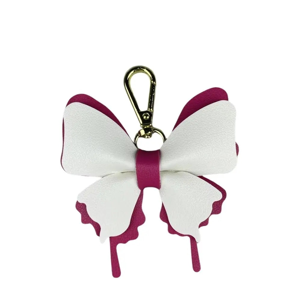 Elegant Leather Butterfly Charm for Bag, PU, Detachable Keyring Accessory, Color-matching, Creative Fashion, 3D