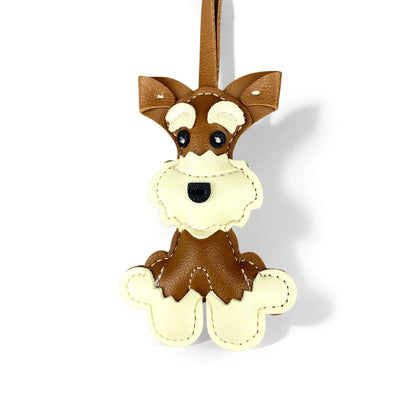 Brown PU Leather Dog Keychain Charm-Cute Puppy Pendant for Purse/Bag, Everyday Carry Accessory for Women & Men/Perfect Gift