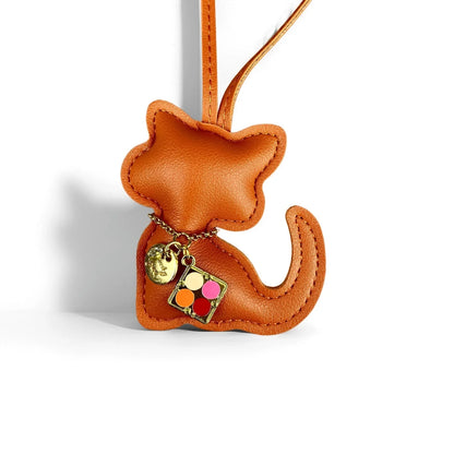 Stylish PU Leather Giraffe & Cat with Eyeshadow Palette Pendant NecklaceKeychain/ Bag Charm-Fashionable & Fun Accessory for Bags