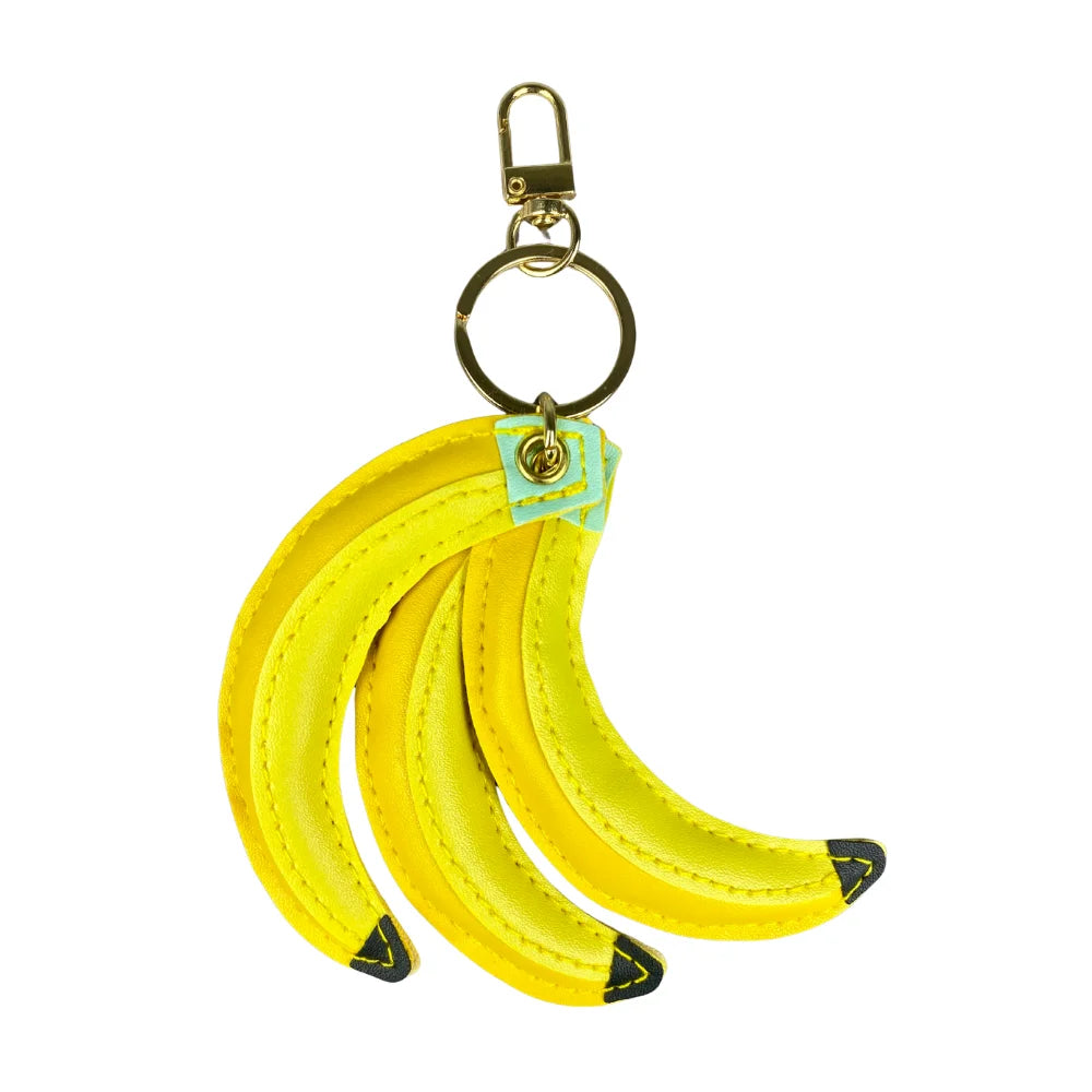 Cute Leather Fruit Charms with Key Rings & Leather Cords for Bag Decoration-PU Leather-Ideal Gift For Women/Kids/Bag Accessory
