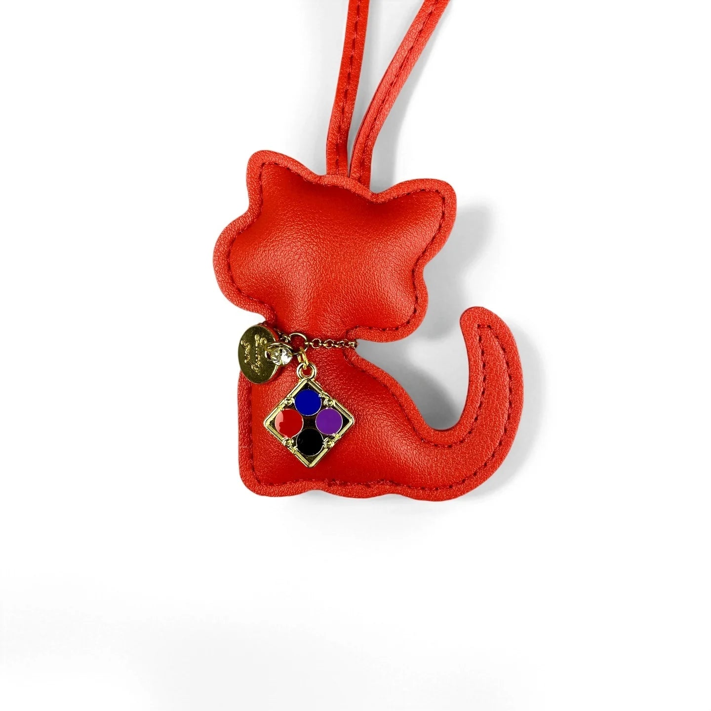 Stylish PU Leather Giraffe & Cat with Eyeshadow Palette Pendant NecklaceKeychain/ Bag Charm-Fashionable & Fun Accessory for Bags