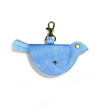 Blue Theme Floral Pu Leather Keychain/Bag Charm-Blue Flower Purse Charm Car Hanging Decor-Unique Calming Aesthetic Gift For Bag