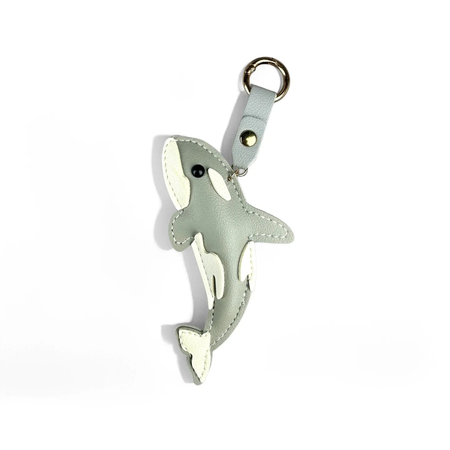 Cute PU Leather Keychain with Ocean Animal Charms - Stress Relief Sea Horse Shell Sea Lion Orca Pendant Gift Accessory