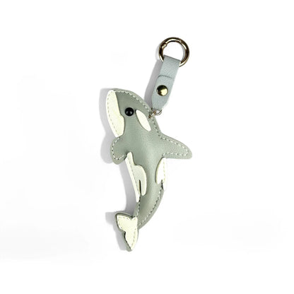 Cute PU Leather Keychain with Ocean Animal Charms - Stress Relief Sea Horse Shell Sea Lion Orca Pendant Gift Accessory