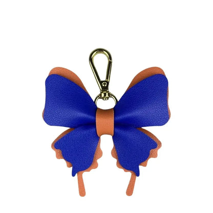 Elegant Leather Butterfly Charm for Bag, PU, Detachable Keyring Accessory, Color-matching, Creative Fashion, 3D